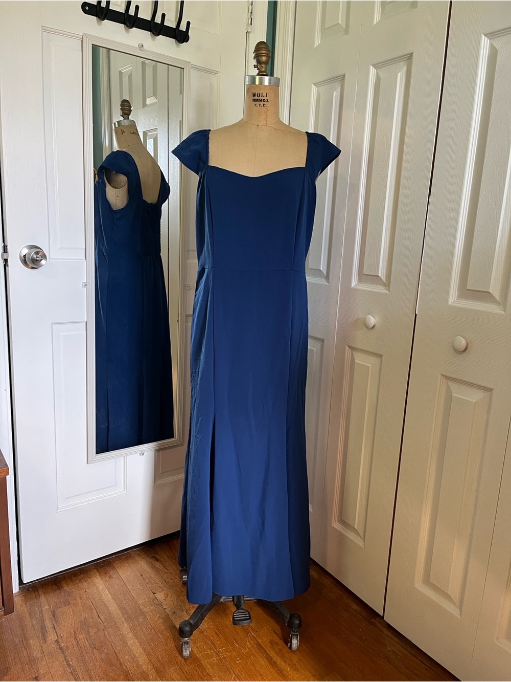 Jessica Simpson Blue Square-Neck Maxi Dress